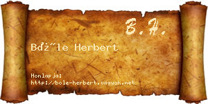Bőle Herbert névjegykártya